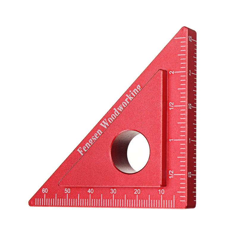 Woodworking 90 Degree Height Ruler Carpenter Square Metric Inch Triangle Ruler Aluminum Alloy DIY Height Measuring Gauging Woodworking Tools