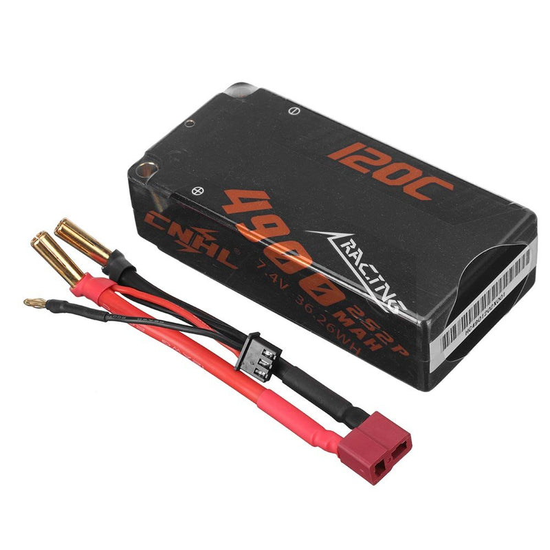 CNHL Racing Series 7.4V 4900mAh 120C 2S Hard Case LiPo Battery T Dean Plug for Wltoys 144001 RC Car