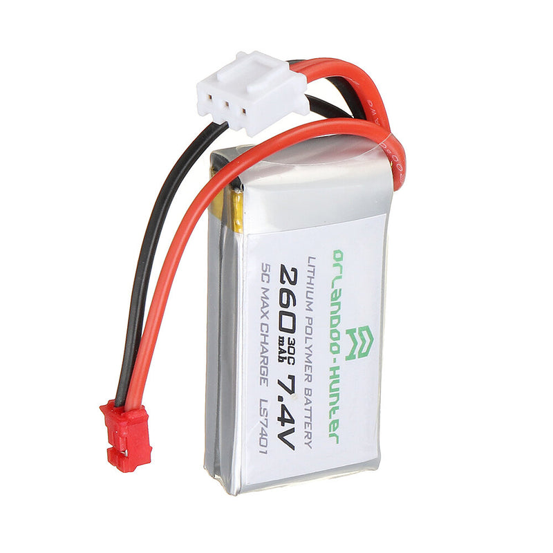 Orlandoo Hunter 7.4V 260mAh 30C 2S Lipo Battery PH2.0 Plug for OH32A02 OH32A03 OH35A01 1/32 1/35 RC Car