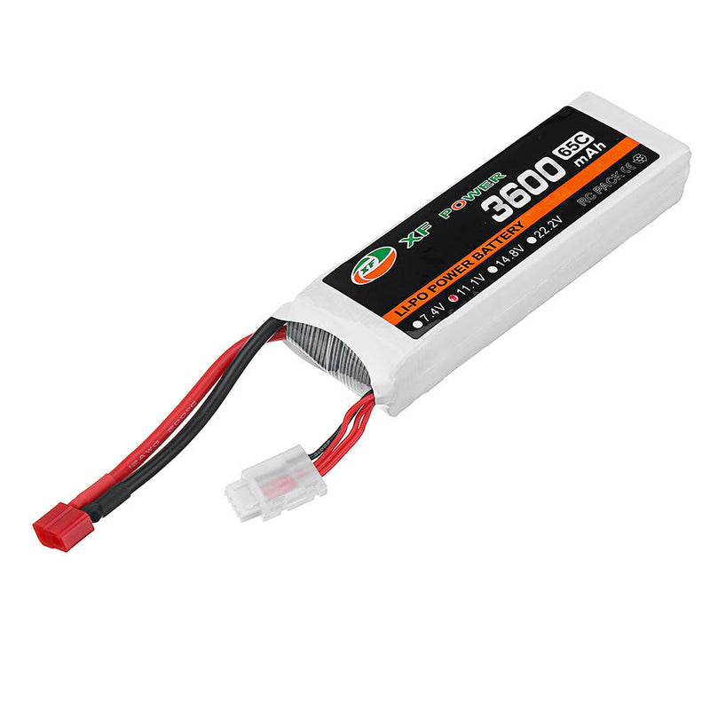 XF POWER 11.1V 3600mAh 65C 3S Lipo Battery T Plug for RC Car