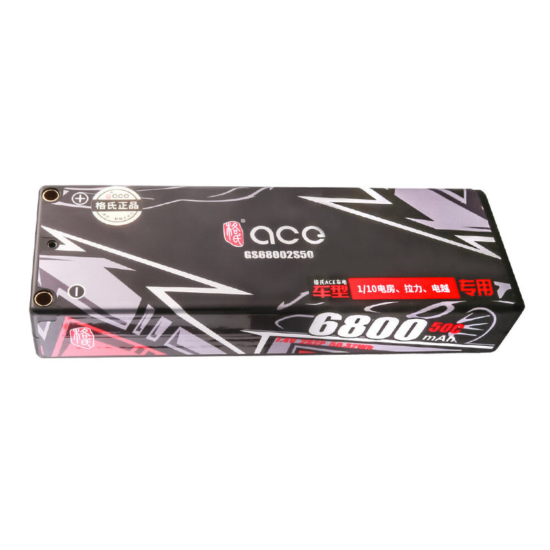 Gens ACE 7.4V 2S 6800mAh 50C Lipo Battery T Plug for 1/8 RC Car