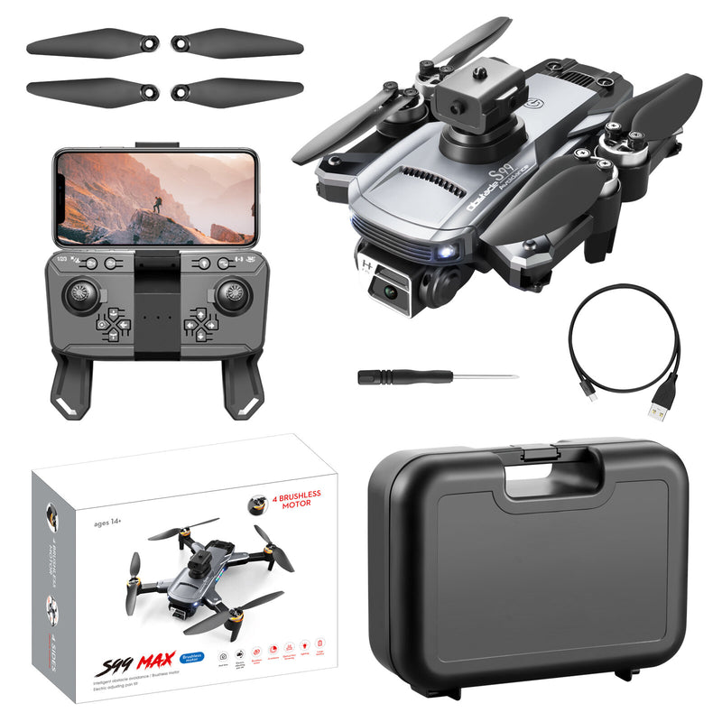 YLR/C S99 MAX WiFi FPV with HD ESC Dual Camera 360° Infrared Obstacle Avoidance Optical Flow Positioning LED Bright Lights Brushless Foldable RC Drone Quadcopter RTF