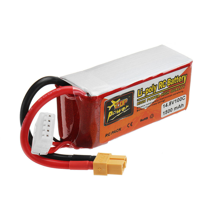 2Pcs ZOP POWER 14.8V 1500mAH 100C 4S Lipo Battery With XT60 Plug For RC Models