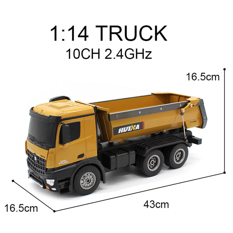 HuiNa 1573 RC Car 1/14 Trucks Bulldozer Charging RTR Truck Construction Vehicle Kids Toys