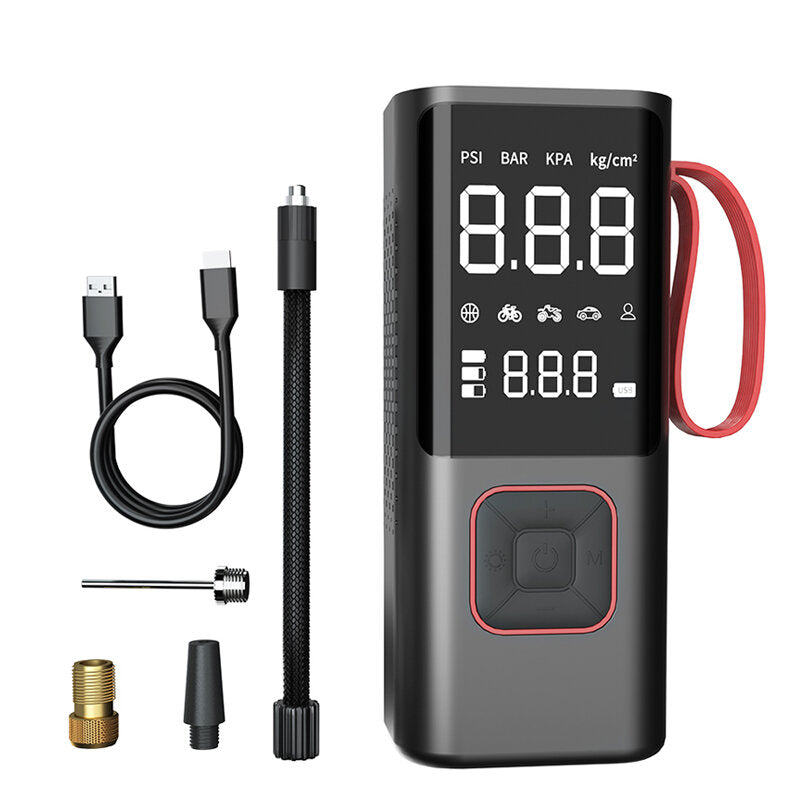 150Psi Portable Cordless Car Air Inflator Pump Power Bank with LCD Display Screen LED Emergency Flashlight