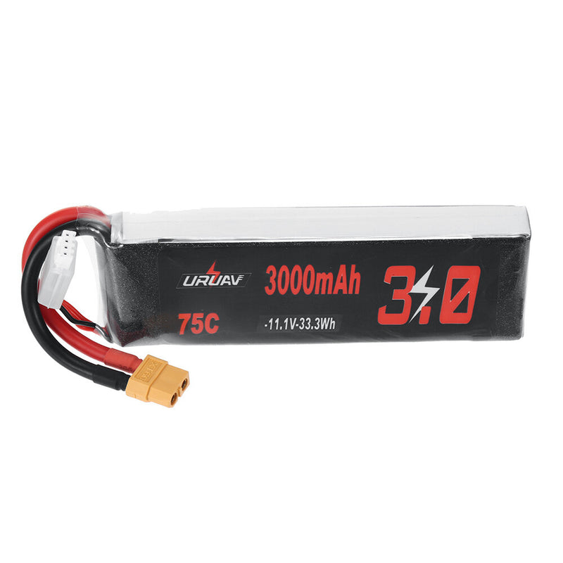 URUAV Power 11.1V 3000mAh 75C 3S LiPo Battery XT60 Plug for RC Drone