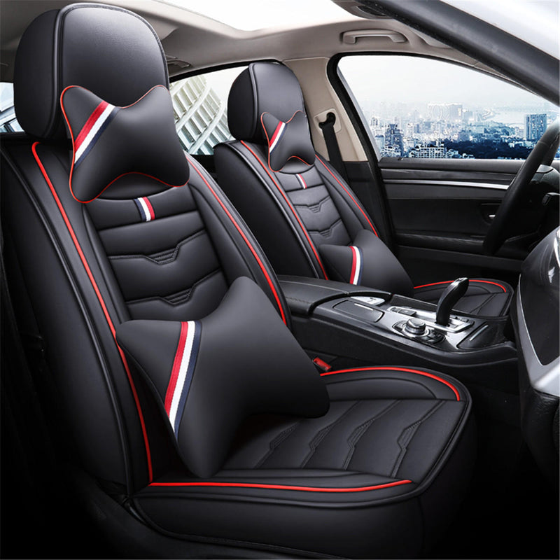 Wear-Resistant PU Leather Car Seat Cover For Five Seats Car General