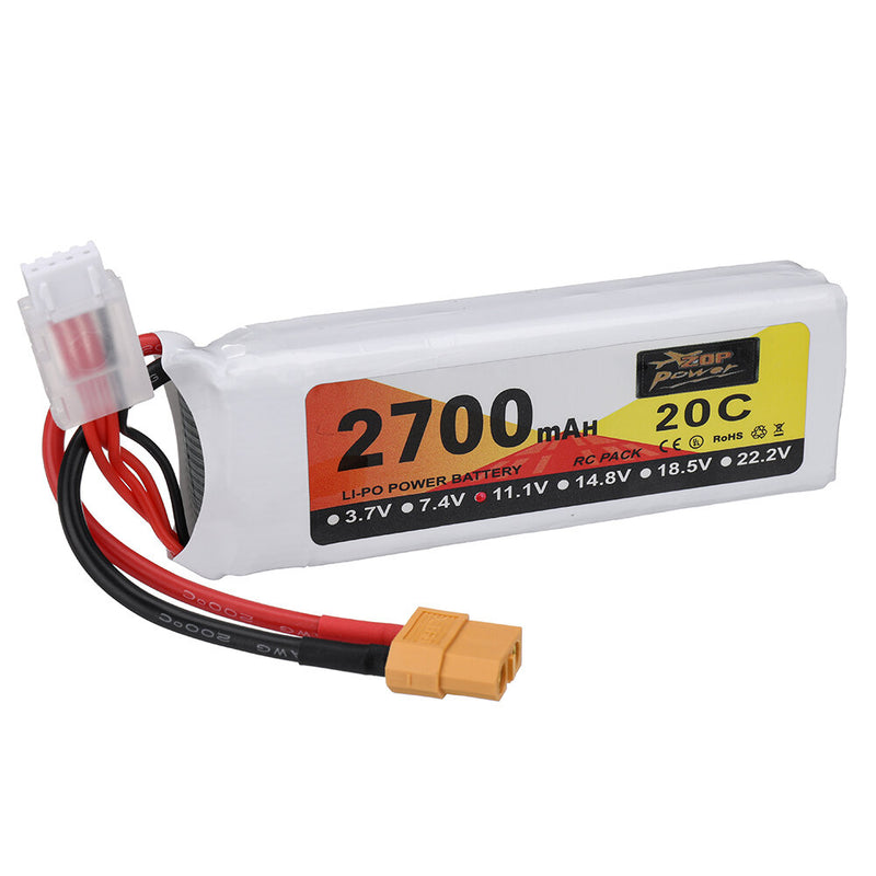 ZOP POWER 11.1V 2700mAh 30C 3S LiPo Battery XT60 Plug for RC Drone