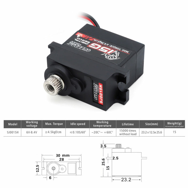 SURPASS-HOBBY SJ0015H High Pressure SJ0015M Low Pressure 15G Waterproof Servo for Fixed Wing RC Helicopter Robot