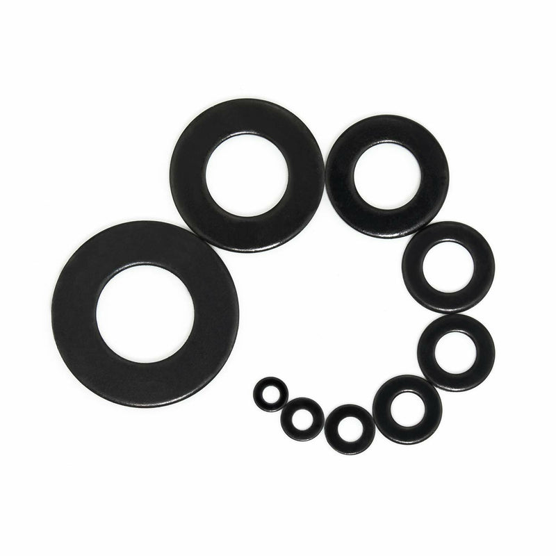 580Pcs Black Nylon Flat Washer Assortment Kit M2 M2.5 M3 M4 M5 M6 M8 M10 M12 Plastic Plain Spacer Insulation Gasket Ring