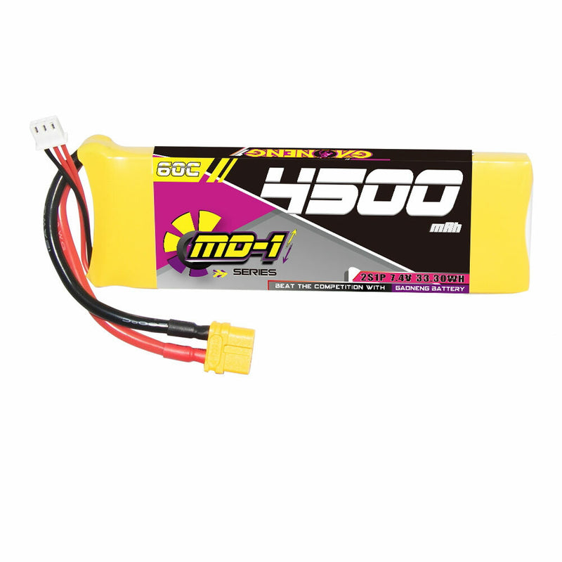 Gaoneng GNB 7.4V 4500mAh 60C 2S LiPo Battery T Plug / XT60 Plug for 1/10 1/8 scale RC Hobby Models RC Boat RC Car