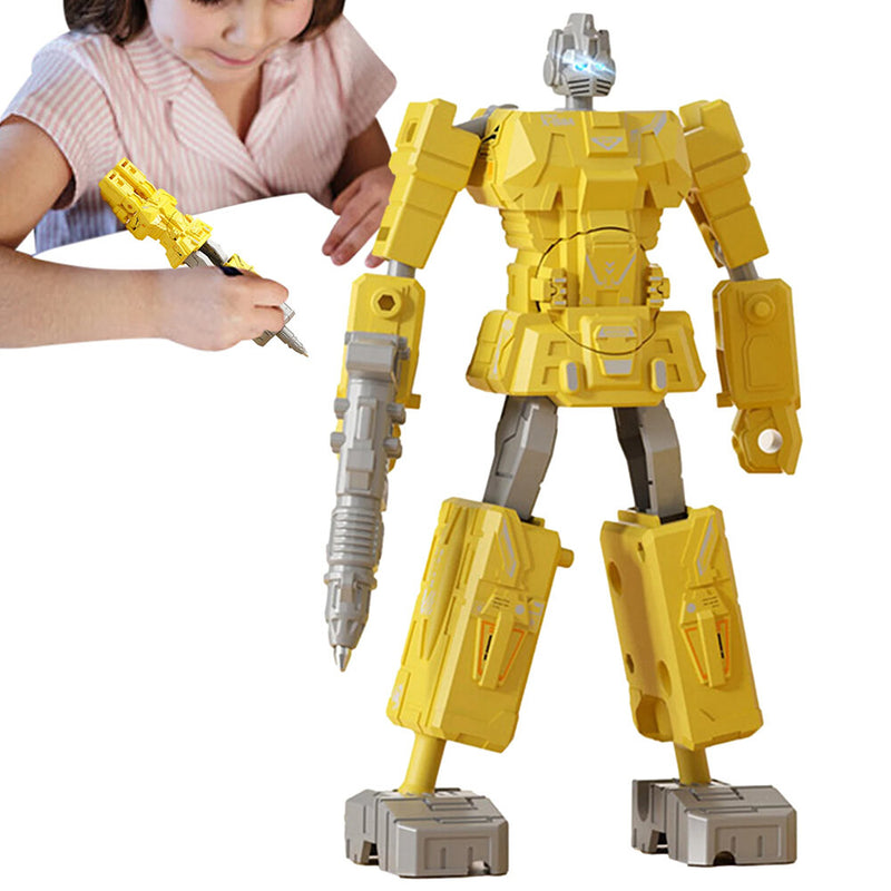 2 In 1 Robot Toy Deformable Pen Robot Deformation Action Figure Model Children Kids Birthday Gifts
