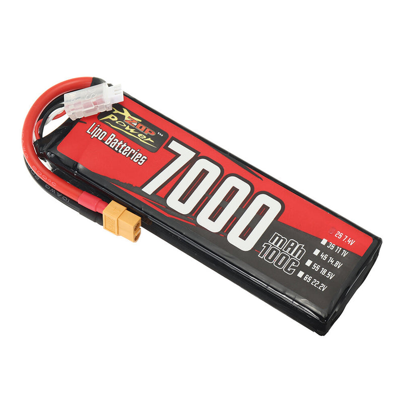 ZOP Power 7.4V 7000mAh 100C 2S 51.8Wh LiPo Battery XT60 Plug for RC Car