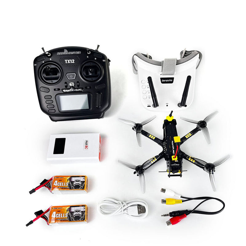 Darwinfpv BabyApe Ⅱ Analog 156mm F4 4S 3.5 Inch Freestyle FPV Racing Drone ELRS RTF with VR009 5.8G FPV Goggles Radiomaster TX12 MARK II Radio Transmitter