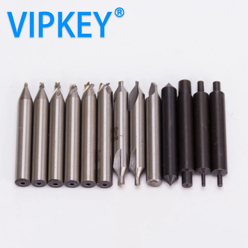 13pcs Key Cutting Machine Guide Pin Milling Cutter Parts Accessories Drill Bit Set for Vertical Machine Locksmith Tools