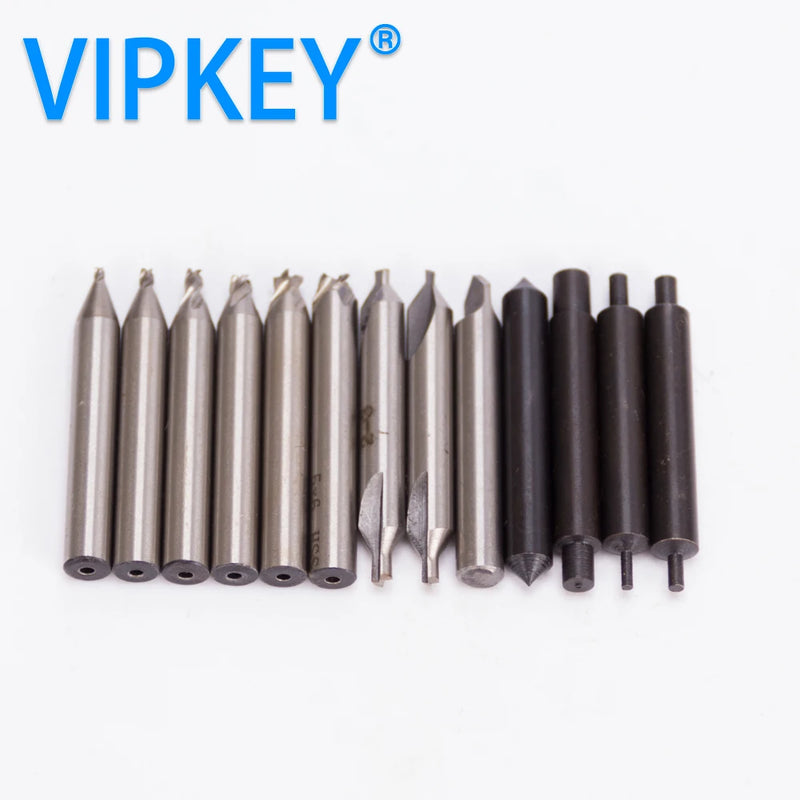 13pcs Key Cutting Machine Guide Pin Milling Cutter Parts Accessories Drill Bit Set for Vertical Machine Locksmith Tools