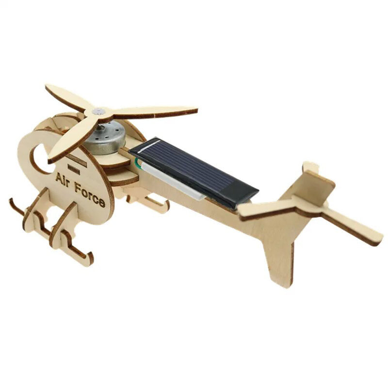 Mini Solar Plane Assembled Toy Kids Handmade Interesting Invention Educational Science Experiment DIY Gift Puzzle
