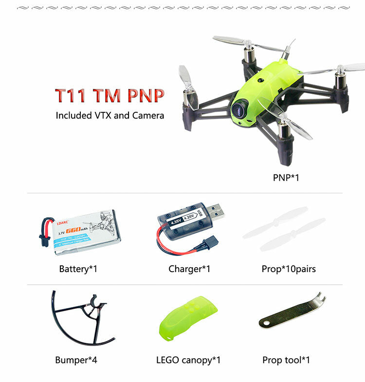 LDARC T11 1S Brushed 2 inch Altitude Headless Mode Visible Flight FPV RC Racing Drone Quadcopter RTF