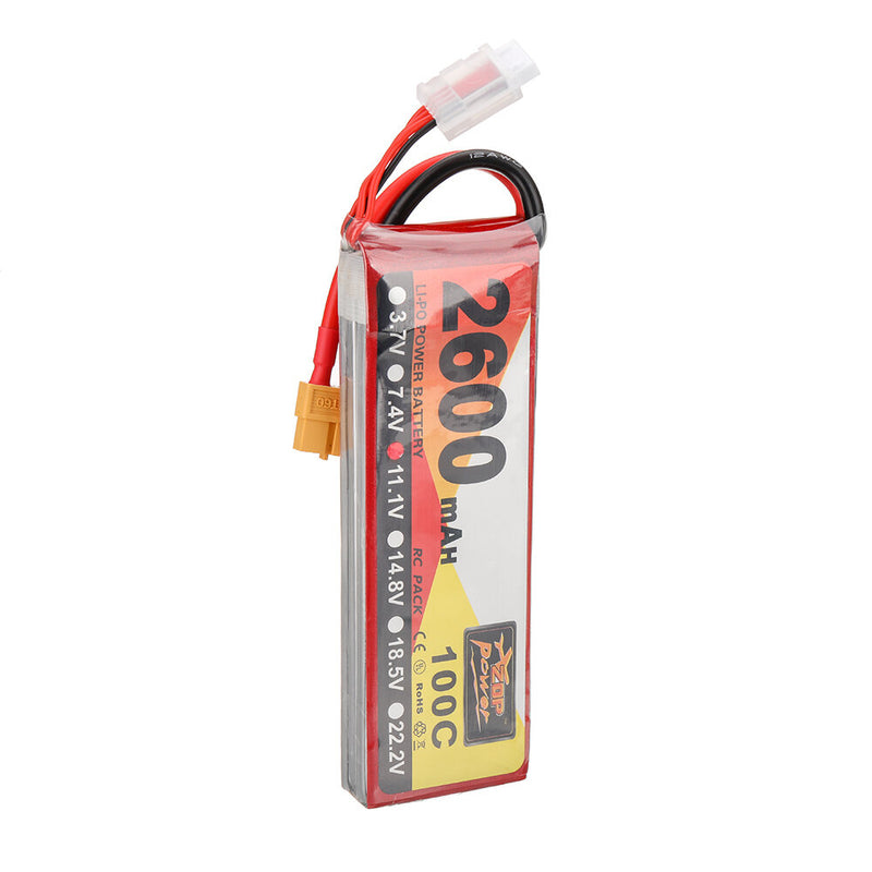 ZOP Power 11.1V 2600mAh 100C 3S LiPo Battery XT60 Plug for RC Drone