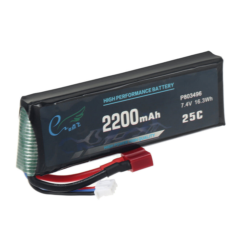 Wltoys 7.4V 2200mAh 25C 2S T Plug Lipo Battery K949-78 for 124016 124017 124018 124019 144001 144010 10428 10428A/B/C/A2/B2/C2 K949 RC Car Parts