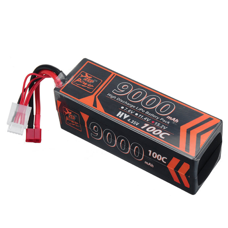 ZOP Power 15.2V 9000mAh 100C 4S LiPo Battery T Deans Plug for ZD Racing Pirates 3 RC Car