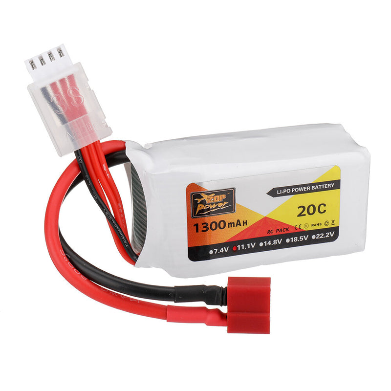 ZOP Power 11.1V 1300mAh 20C 3S LiPo Battery T Plug for RC Car