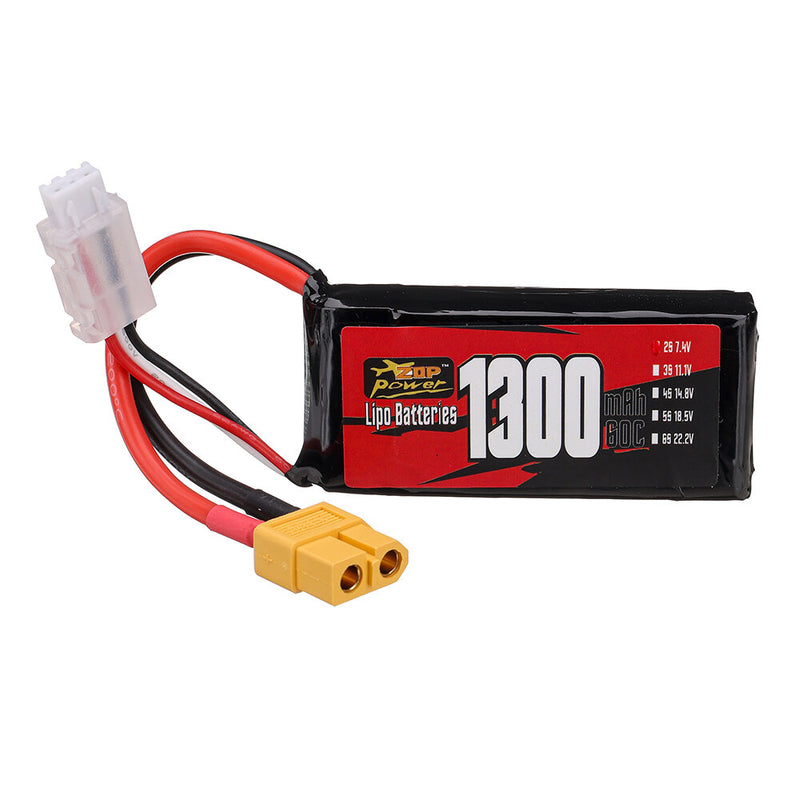 ZOP Power 2S 7.4V 1300mAh 60C LiPo Battery XT60 Plug for RC Drone