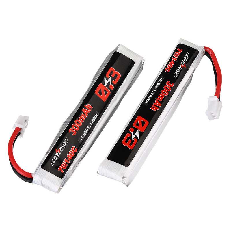 5Pcs URUAV 3.8V 300mAh 70C/140C 1S Lipo Battery PH2.0 Plug for Eachine TRASHCAN Snapper6 7 Mobula7