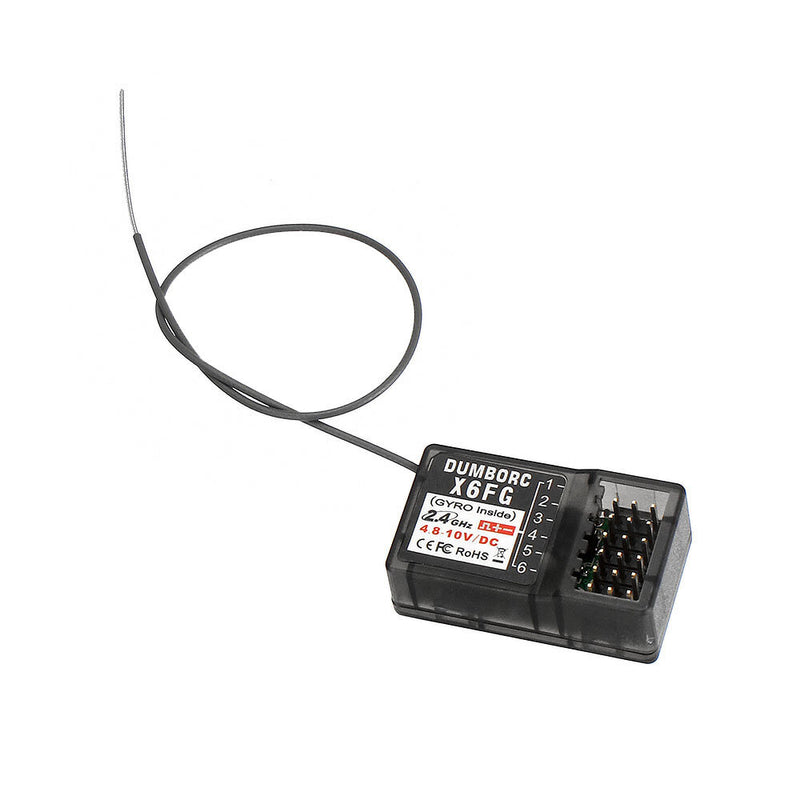 DUMBORC X6FG 2.4GHz 6CH RC Receiver with Gyro Sensitivity Adjustment for RC X6 Radio Transmitter Remote Controller