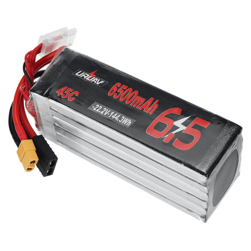 URUAV 22.2V 6500mAh 45C 6S LiPo Battery XT60 Plug for RC Drone