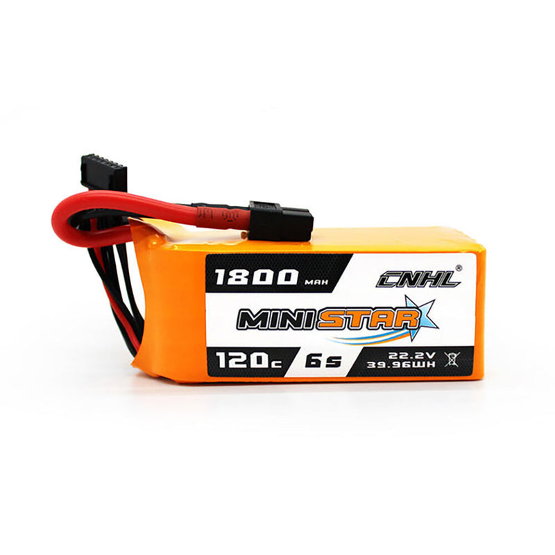 CNHL MiniStar 22.2V 1800mAh 120C 6S LiPo Battery XT60 Plug for RC Drone FPV Racing