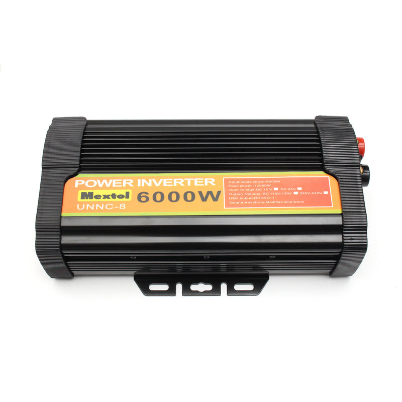 6000W Peak Car Power Inverter DC 12V To AC 220V Dual USB Modified Sine Wave Transformer