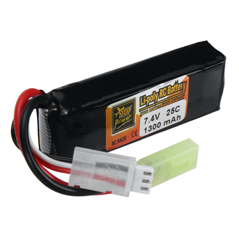 ZOP Power 2S 7.4V 1300mAh 25C LiPo Battery T Plug for RC Car Airplane Helicopter