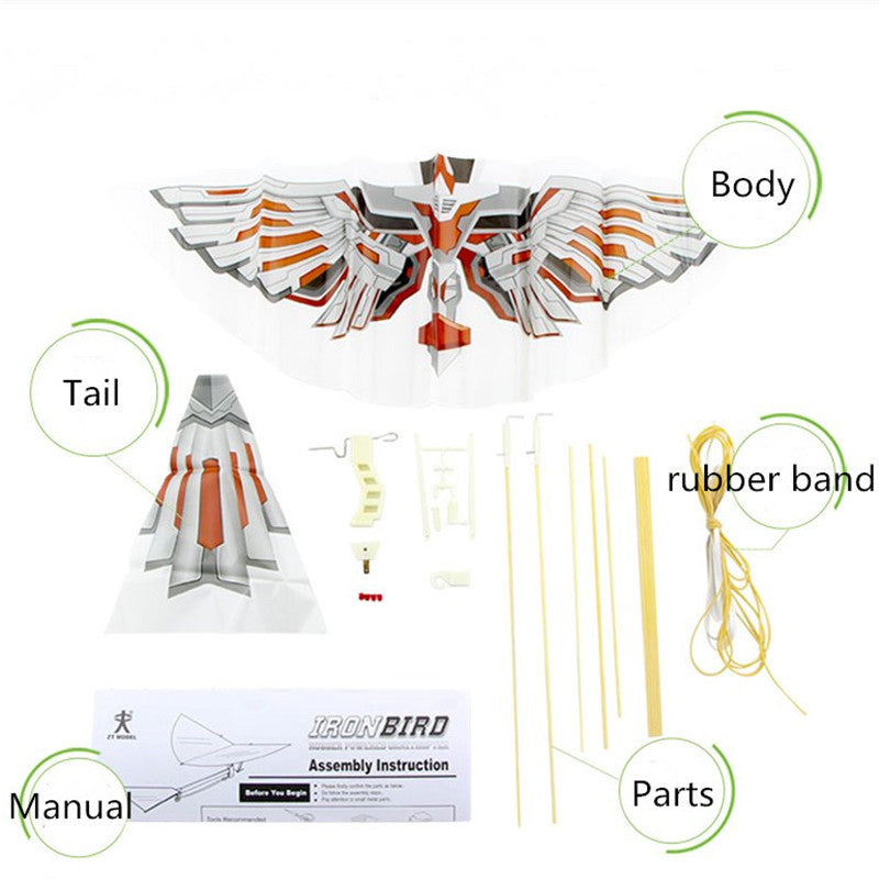 18.5inch Rubber Band Power Birds Assembly Flapping Wing Flight DIY Model Aircraft Plane Toy