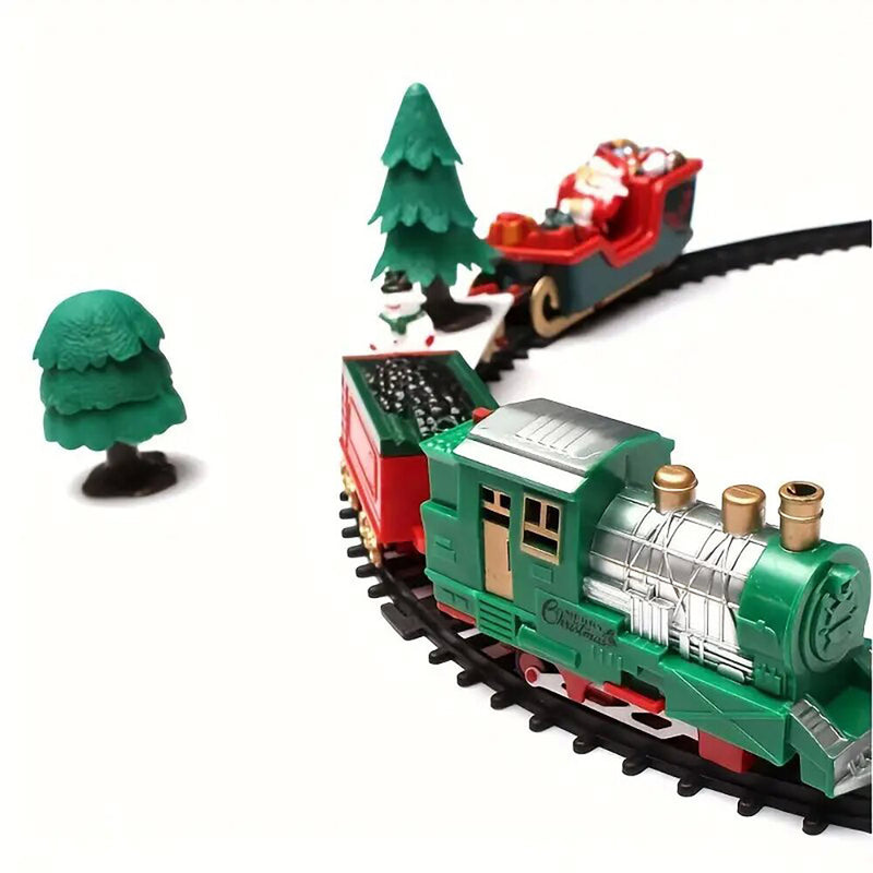 22pcs Train Toy Electric Christmas Theme Dreamy Music Track Set Children Environmental Protection Trains Toys Gifts