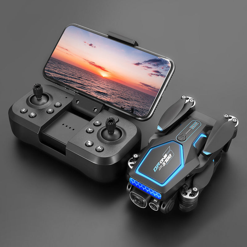 YLR/C S180 MAX Three Camera WiFi FPV with 3 HD Lens Electric Adjustment 360° Obstacle Avoidance Optical Flow Positioning LED Night Flight Light Brushless Foldable RC Drone Quadcopter RTF