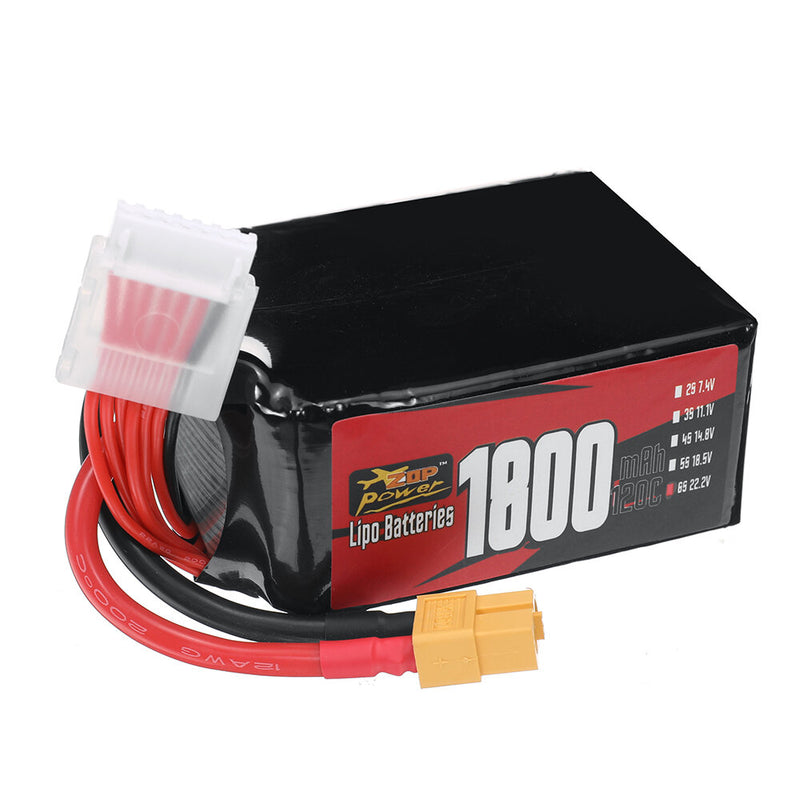 ZOP Power 6S 22.2V 1800mAh 120C 39.96Wh LiPo Battery XT60 Plug for RC Drone FPV Racing