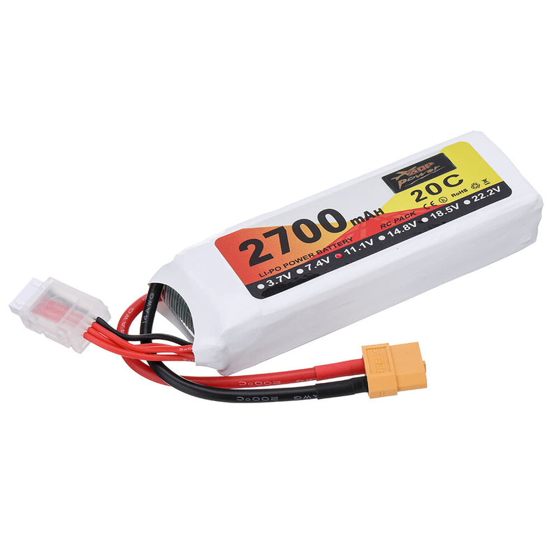 ZOP POWER 11.1V 2700mAh 30C 3S LiPo Battery XT60 Plug for RC Drone