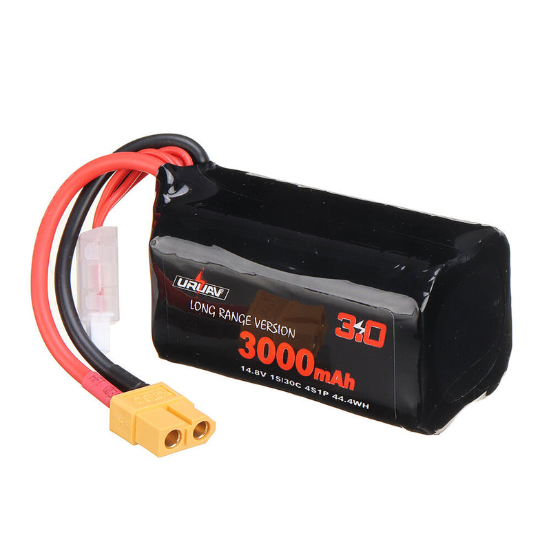 2Pcs URUAV VTC6 18650 4S 14.8V 3000mAh 15/30C 4S1P LR Li-ion LionPack Battery XT60 Plug for GEPRC Crocodile Baby 4 Crocodile7 Long Range FPV Racing Drone