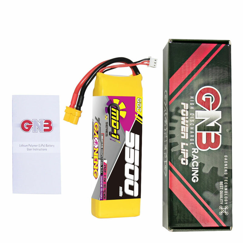 Gaoneng GNB 7.4V 5500mAh 60C 2S LiPo Battery T Plug / XT60 Plug for 1/10 and 1/8 scale RC Hobby Models RC Boat