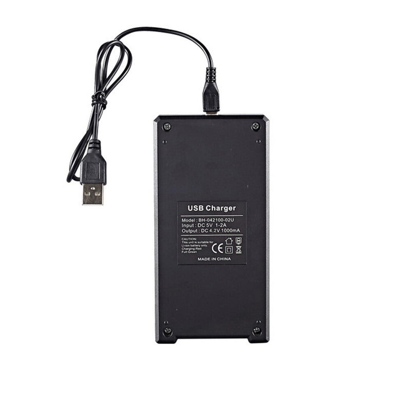 2 Slot 18650 Battery Charger CH2 USB DC 5V 1-2A Input DC 4.2V 1000mA Output for 3.7V Li-ion Battery 10440 14500 16340 16650 18350 18500 26650