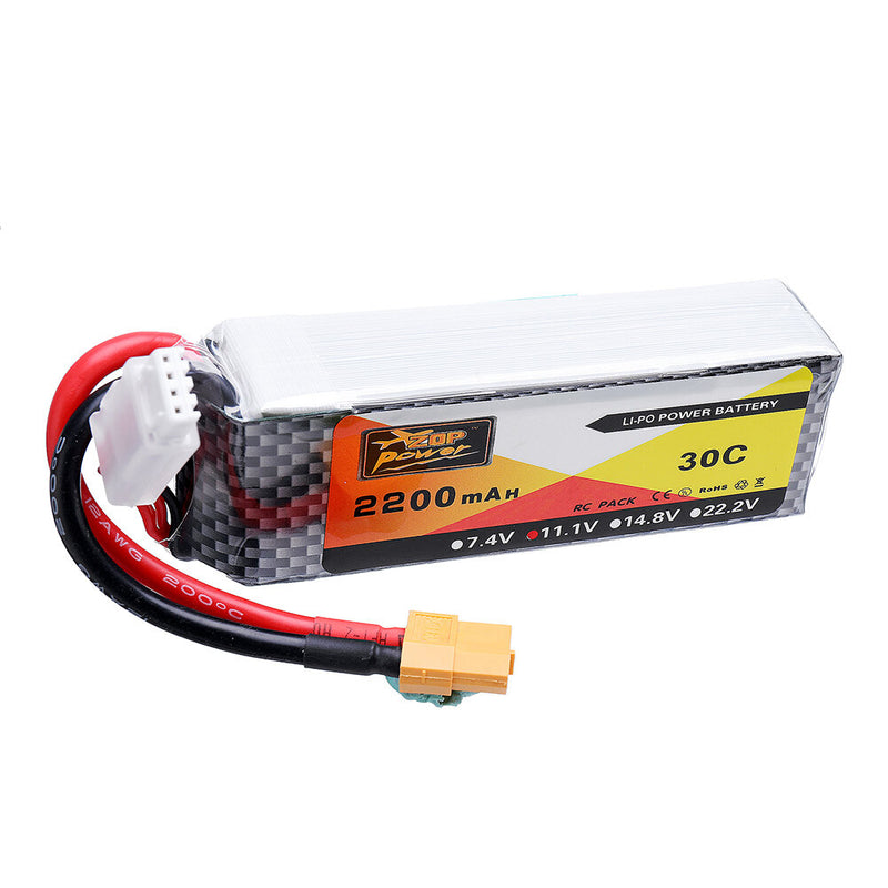 ZOP Power 11.1V 2200mAh 30C 3S Lipo Battery XT60 Plug