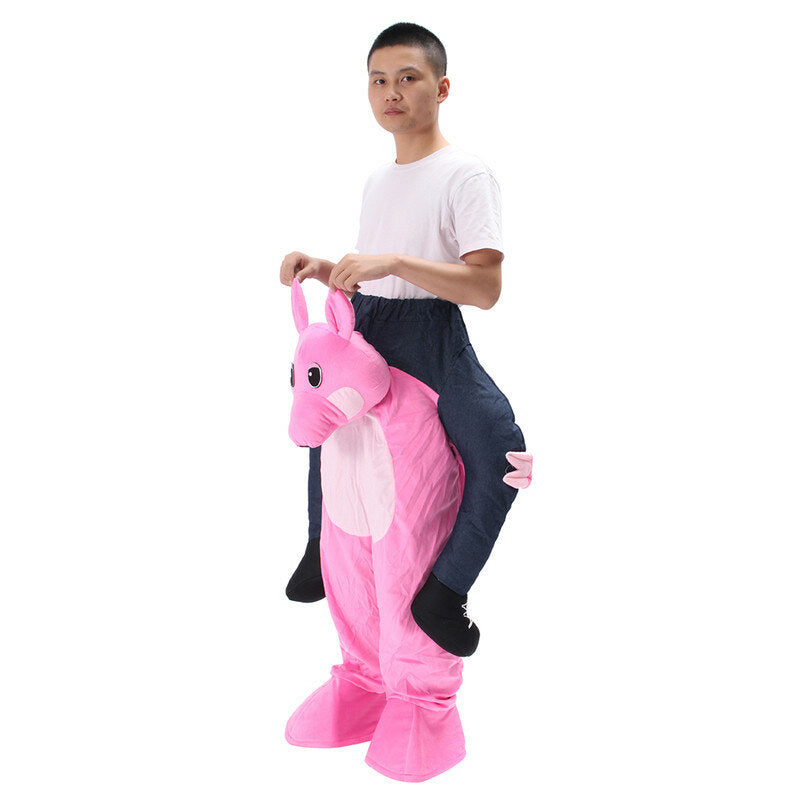 Halloween Carry Me Back Ride On Mascot Costume Animals Party Fancy Dress Adult