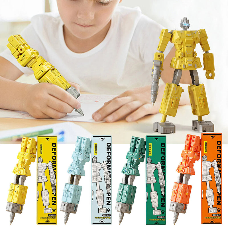 2 In 1 Robot Toy Deformable Pen Robot Deformation Action Figure Model Children Kids Birthday Gifts