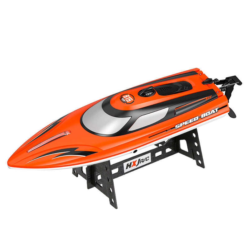 HXJRC HJ815 2.4G 4CH RC Boat High Speed LED Light Speedboat Capsizing Reset Waterproof 25km/h Electric Racing Vehicles Models Lakes Pools Remote Control Toys