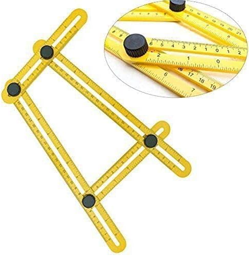 RameyStore Multi Function Ultimate Tile Four-Sided Ruler Flooring Working Template Measuring Instrument Tool