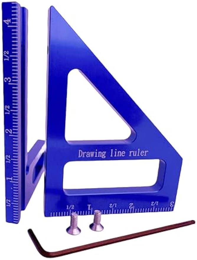 Zeglavi 45/90 Degree Aluminum Alloy Woodworking Square Protractor Miter Triangle Ruler Layout Measuring Tool for Engineer Carpenter