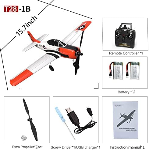 Volantex RC Airplane 2.4Ghz 4 Channel Remote Control,with Aileron T28 Trojan Parkflyer RC Aircraft Plane,Ready to Fly with Xpilot Stabilization System,Perfect for uitable for Kids and Beginners