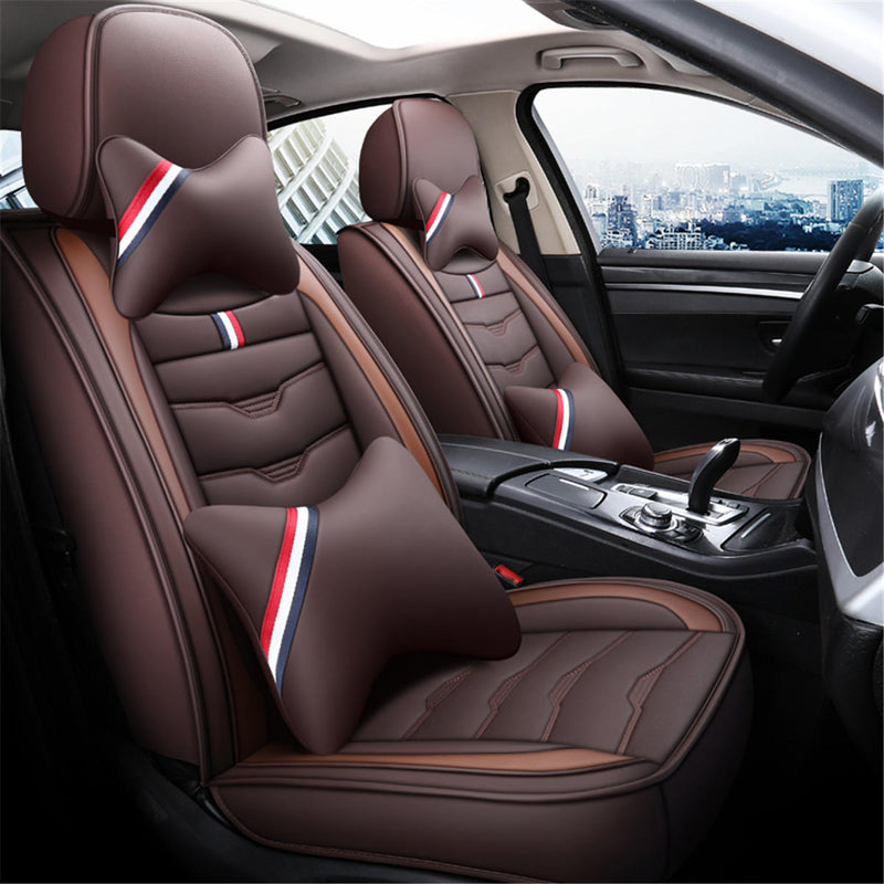 Wear-Resistant PU Leather Car Seat Cover For Five Seats Car General