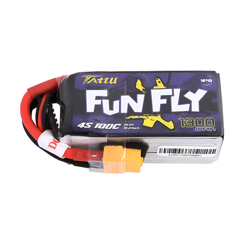 TATTU FUNFLY 4S 14.8V 1300mAh 100C 4S1P LiPo Battery XT60 Plug for Eachine Wizard X220S FPV Racer RC Drone